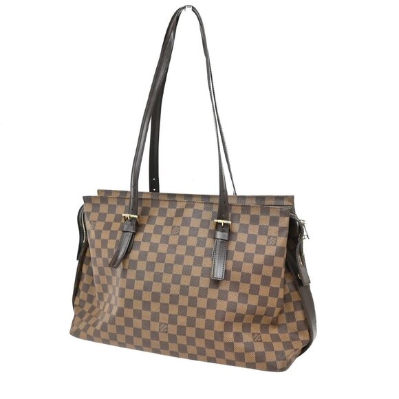 LOUIS VUITTON Chelsea Shoulder Tote Bag Damier Leather Brown N51119 16KB048 - Picture 1 of 16